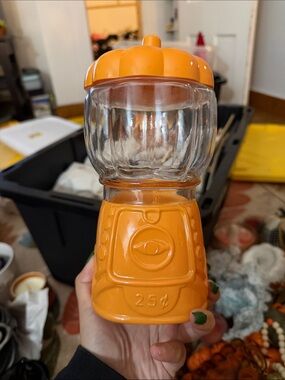Orange Candy Gumball Machine Jar